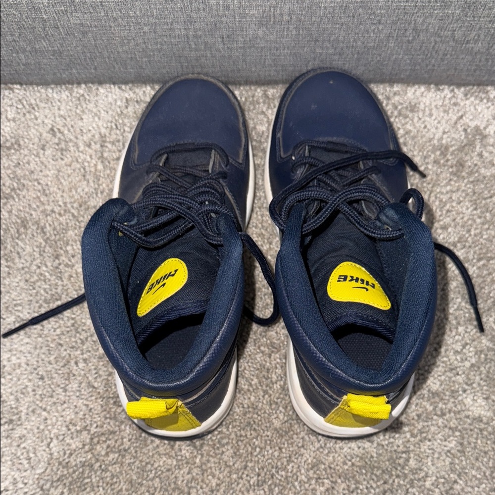 Youth Nike Blue and Yellow High-Top Sneakers/Boots -Sz5.5